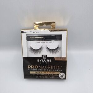 Eylure London Pro Magnetic Eyeliner Lash System Black Faux Mink Lashes 15‎ Wears